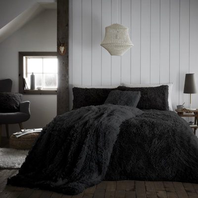 Teddy Fleece Duvet Cover Set with Pillowcases, Ultra Soft Plush Winter Bedding Set with Pillow Case(s), Warm Cosy Quilt Cover, Machine Washable