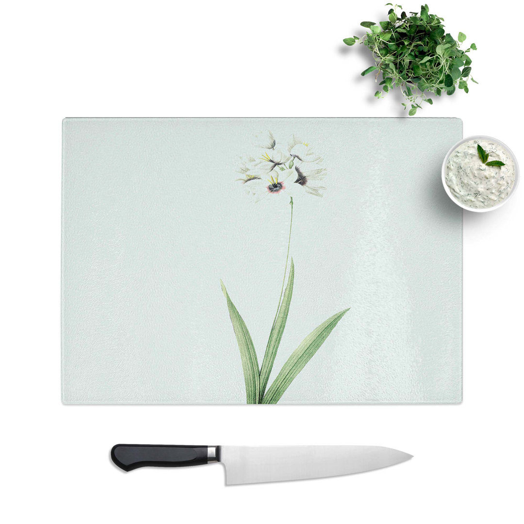 Tempered Glass African Corn Lily Flowers Chopping Board