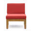 Ensemble de canapé modulaire en bois d'acacia 8 places Grenada, teck + rouge