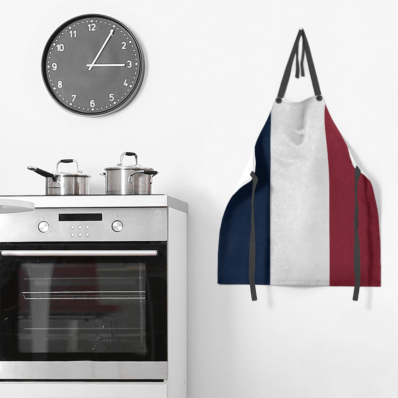 No Pattern Bib Apron, Midnight Blue/White/Red