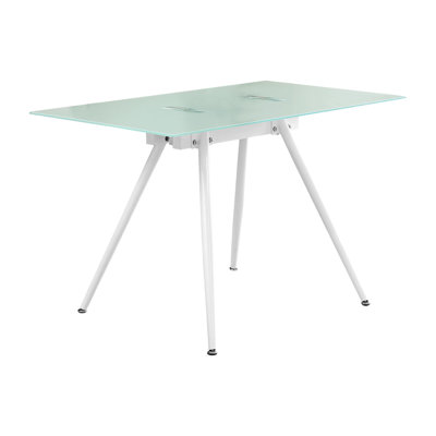 Bureau d'ordinateur, bureau personnel, ordinateur portable, l 48 po, métal, verre trempé, contemporain, moderne