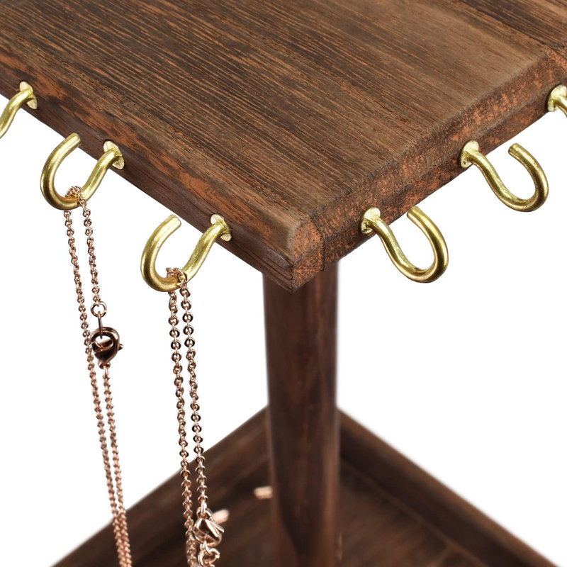Traylin Wood Jewelry Stand +, Brown