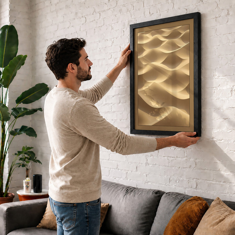 Undulating Sands Minimalist - Print, A1 - 84.1 x 59.4 cm, Black