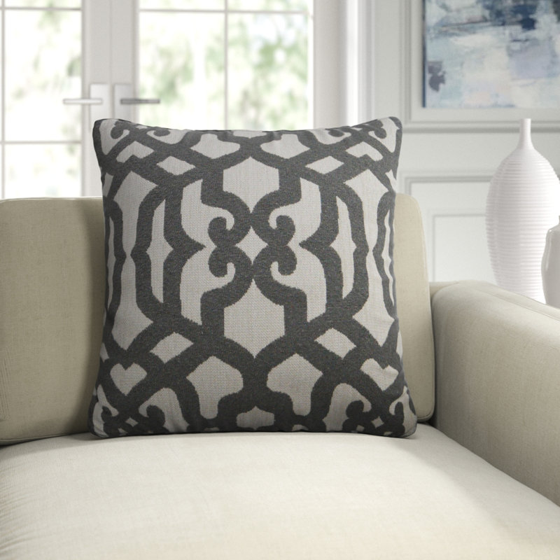 Allure Square Pillow Cover & Insert, Gray, 36" H x 36" W