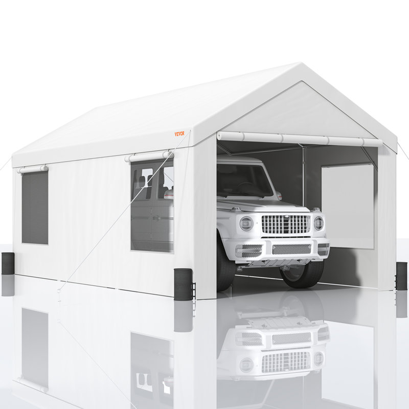 Abri de garage pour l'extérieur, abri de voiture robuste 12 x 20 pi VEVOR, Blanc
