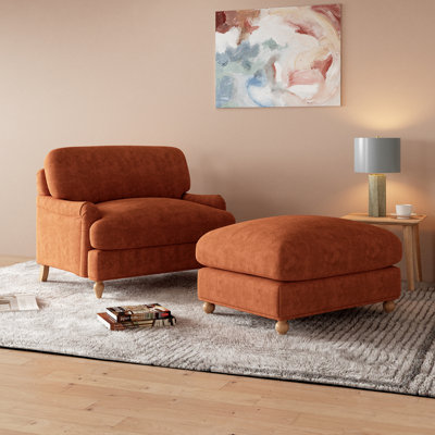 Odonegan Upholstered Armchair With Footstool