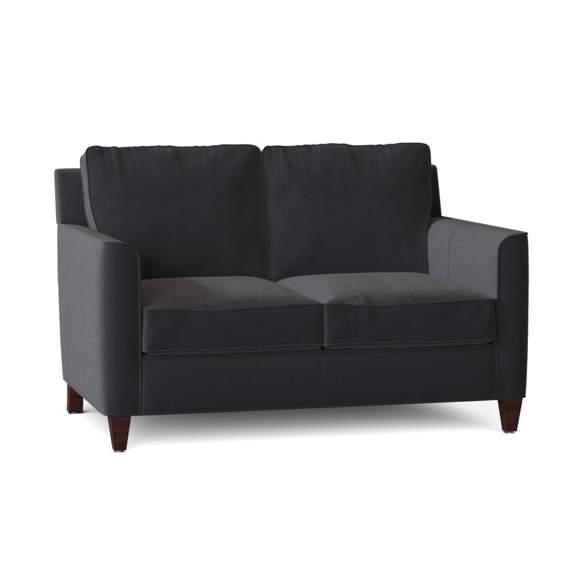 Yorba Leather Loveseat, Mahogany, Outsider Raven Genuine Leather