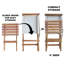 Chaise de patio pliante en bois massif