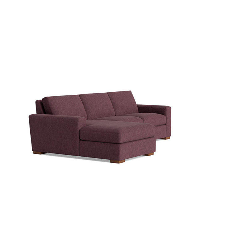 Couch Potato Chaise Sectional, Left Hand Facing, Performance Weave - Aubergine