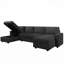 Canapé modulaire convertible en forme de U avec rangement spacieux et ports USB pour les salons modernes-2106532823