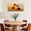 Plantes et fleurs, fleurs sauvages colorées dans un champ doré, art sur toile-2140782220