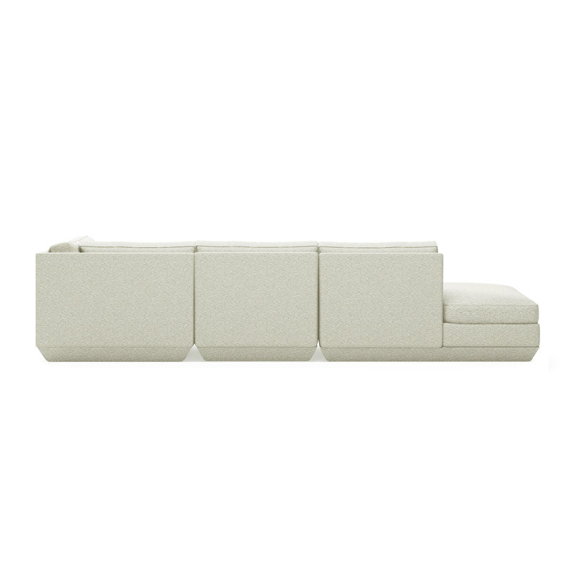 Podium Modular 4-Piece Lounge Sectional B, Right Hand Facing, Copenhagen Fossil