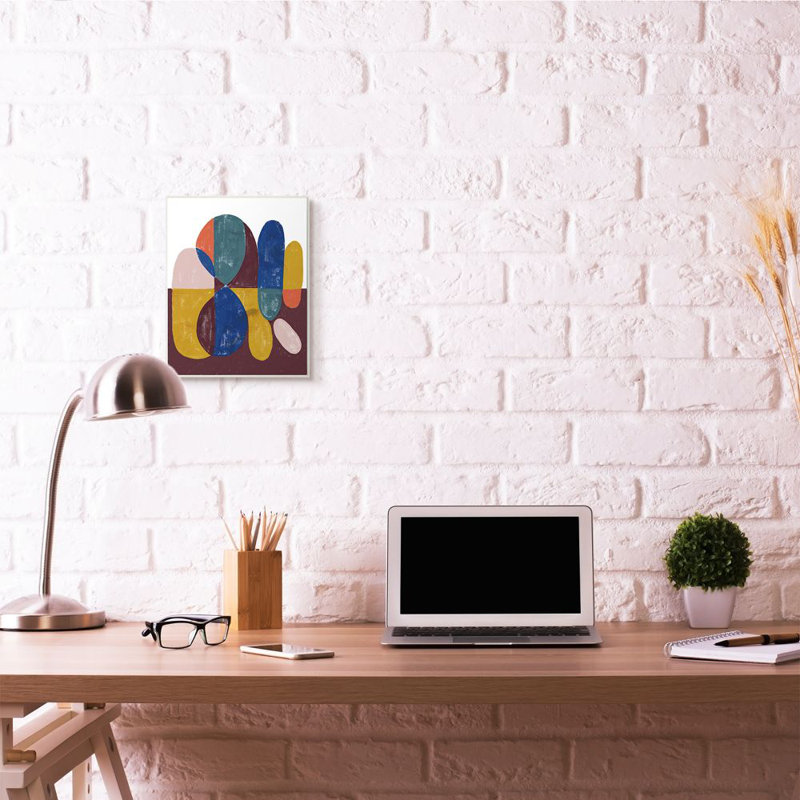 «Abstract Shapes» par Daphne Polselli, reproduction d'art, H 15 po x l 10 po, Plaque en bois