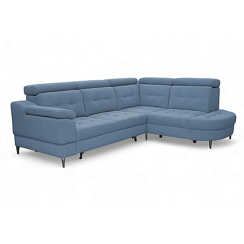 5 Seater Corner Sectional, Blue, Right Hand Facing