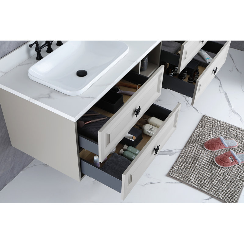 Meuble-lavabo pour salle de bain Doulble Sink, Kaki