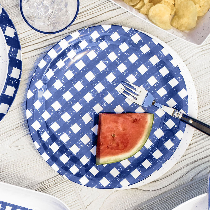 Argus Homemade Blue/White Gingham Dinner Plates