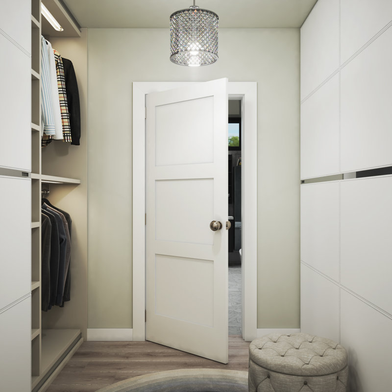 80" x 24" White Primed 3-Panel Solid Pine Interior Door
