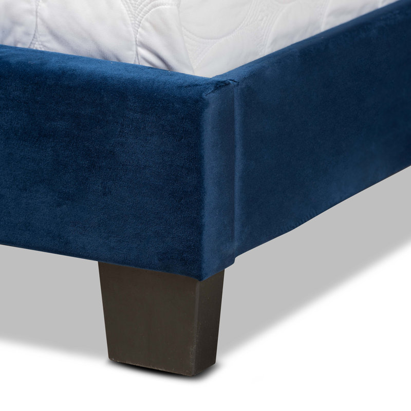 Warsaw Upholstered Standard Bed, Full/Double, Navy Blue