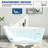 59" L x 28" W Single-Slipper Rectangle Freestanding Soaking Acrylic Bathtub with Chrome Drain