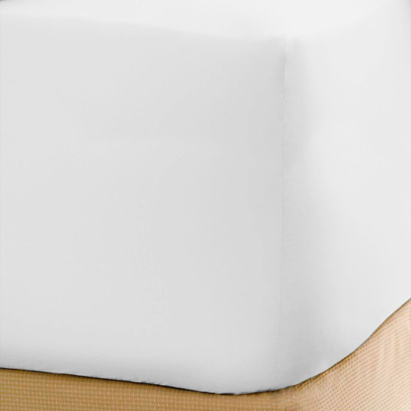 Microfiber Fitted Sheet, White, King Fitted Sheet