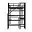 Lit mezzanine avec bureau en forme de L, grand espace de rangement et compartiments de rangement, structure de lit robuste avec escalier, garde-corps continu, peu encombrant, silencieux, sans ressorts éléphants requis