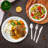 Compostable Disposable Paper Plates Combo and Utensil Set - 25 Sets