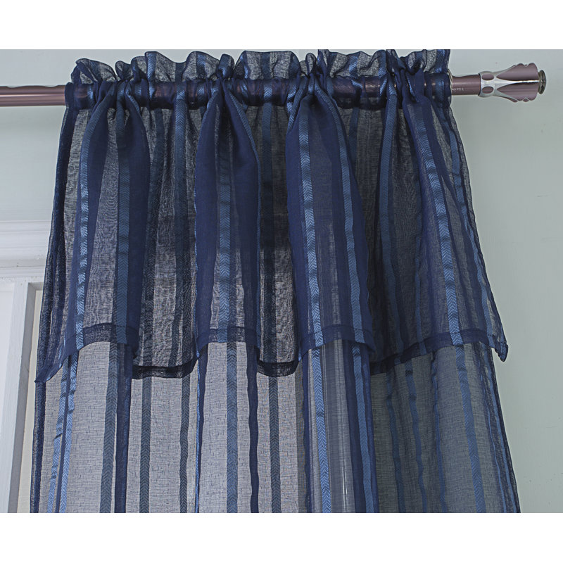 Cangelosi Sheer Curtain Single Panel, Navy