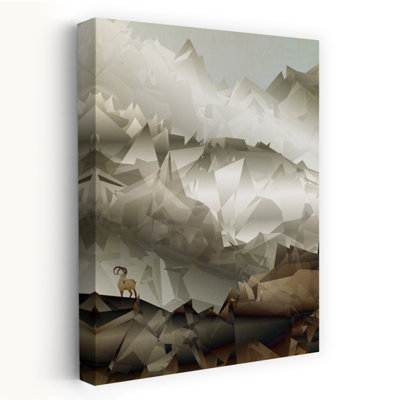 Art contemporain contemporain abstrait géométrique paysage de montagne