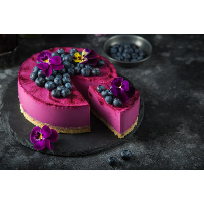 Blueberry Mousse Cake - Wrapped Canvas Print
