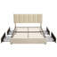 Lit plateforme tapissier en velours avec 4 tiroirs de rangement, tête de lit réglable et support à lattes en bois Cahlin-1235880499-1235880508