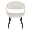 Chaise rembourrée en métal noir et similicuir blanc - ensemble de 2-655958671-655958656