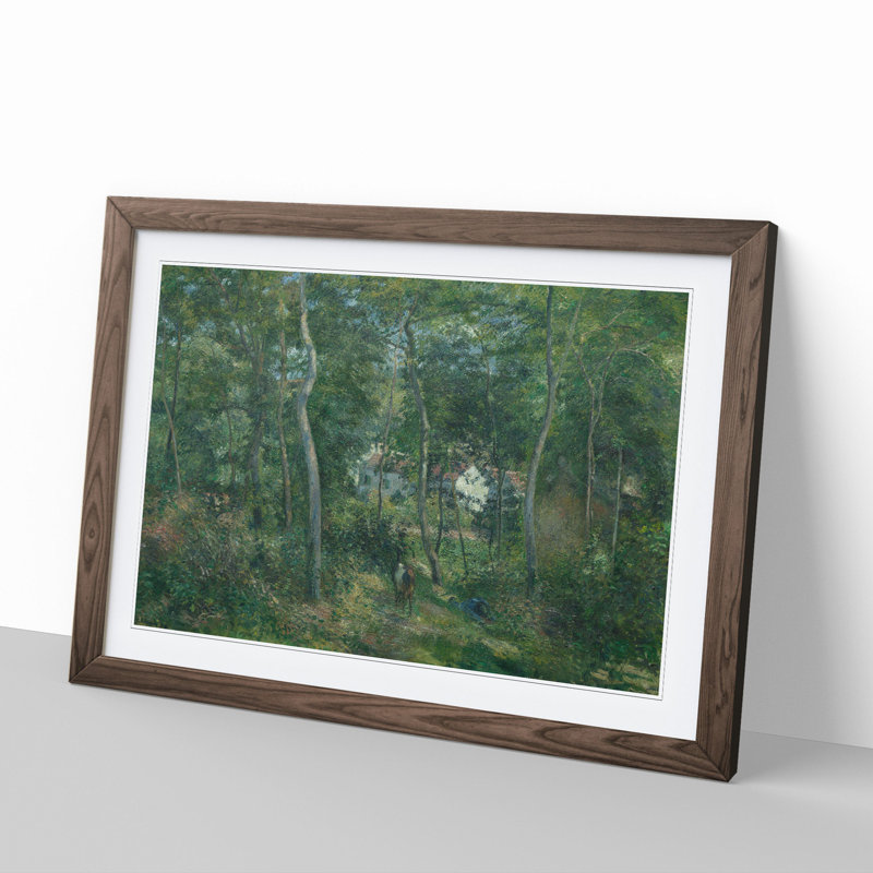 Edge of the Woods by Camille Pissarro - Picture Frame Painting, Walnut Framed, 36cm H x 48cm W x 2cm D