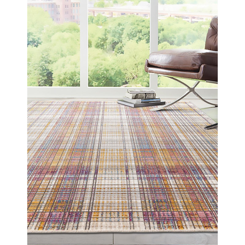 Sease Plaid Indoor Rug, Rectangle 4' x 5'10"