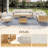 Outdoor Natural Wicker Sofa Boho Patio Sectional Loveseat Furniture Set with Beige Csuhions