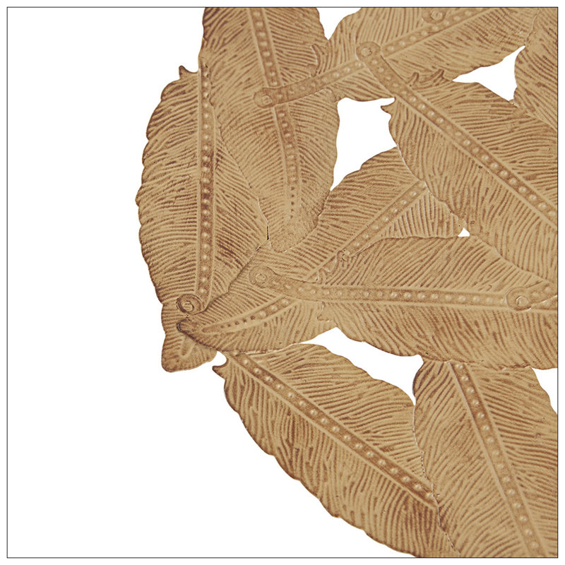 Rossi Spice Feather Textured Iron 3-Piece Wall Decor Set