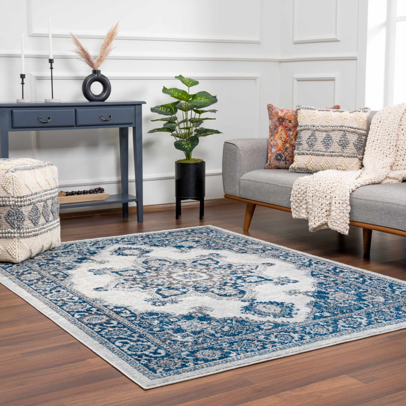 Tapis bleu Dubabo, Rectangle 6 pi 7 po x 9 pi