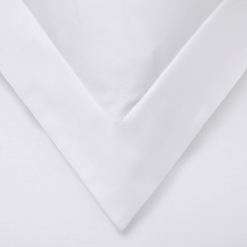  Ensemble de housse de couette en mélange de coton 3 pièces, Housse de couette double / grand + 2 taies décora, Blanc