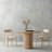Fluted Natural Wood Round Dining Table