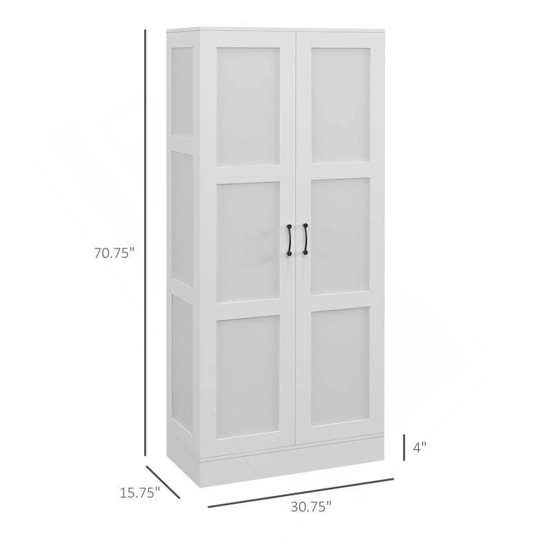 Armoire de rangement de 71 po de hauteur avec tablettes de rangement mobiles HOMcom