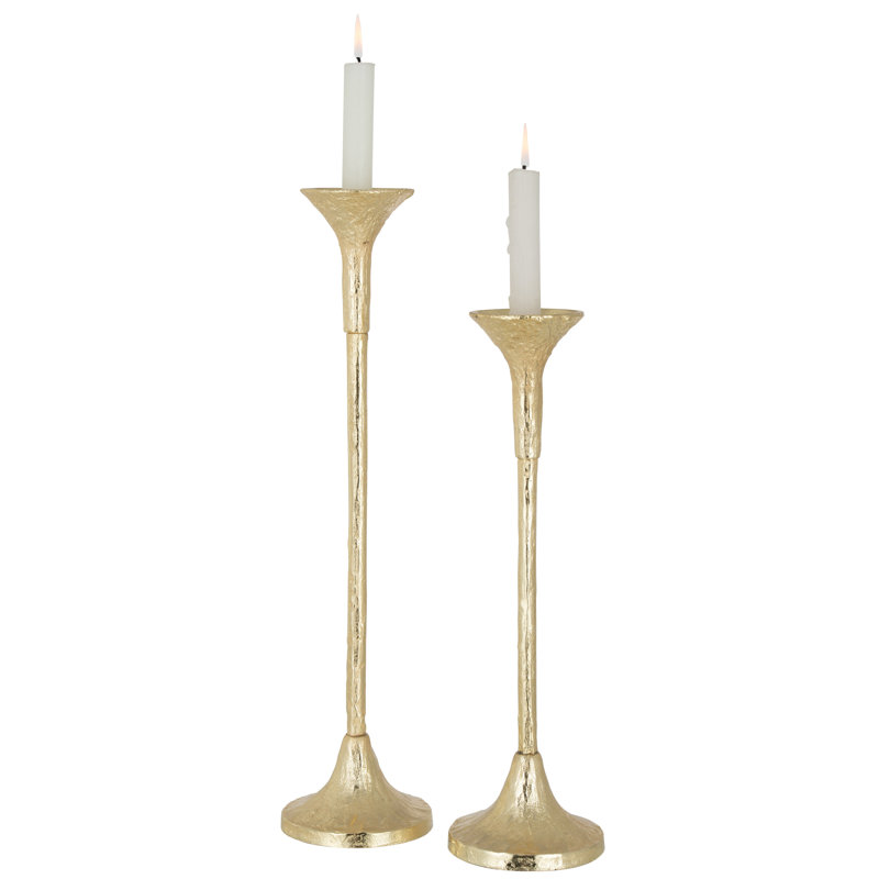 2 Piece Aluminum Candlestick Set