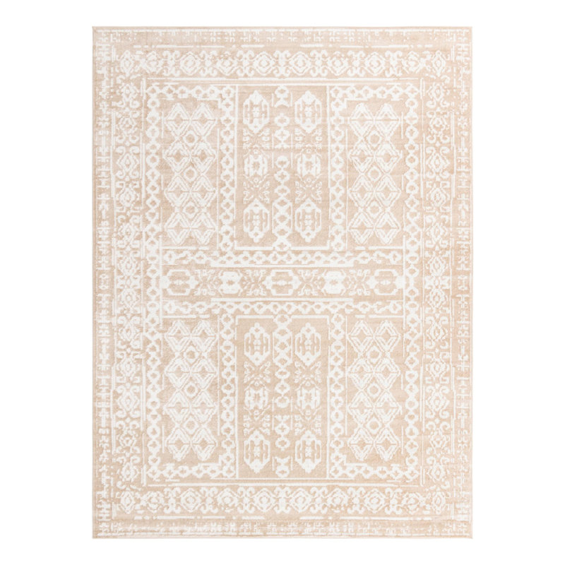 Tapis oriental beige / ivoire Bradbury, Rectangle 10 pi x 13 pi