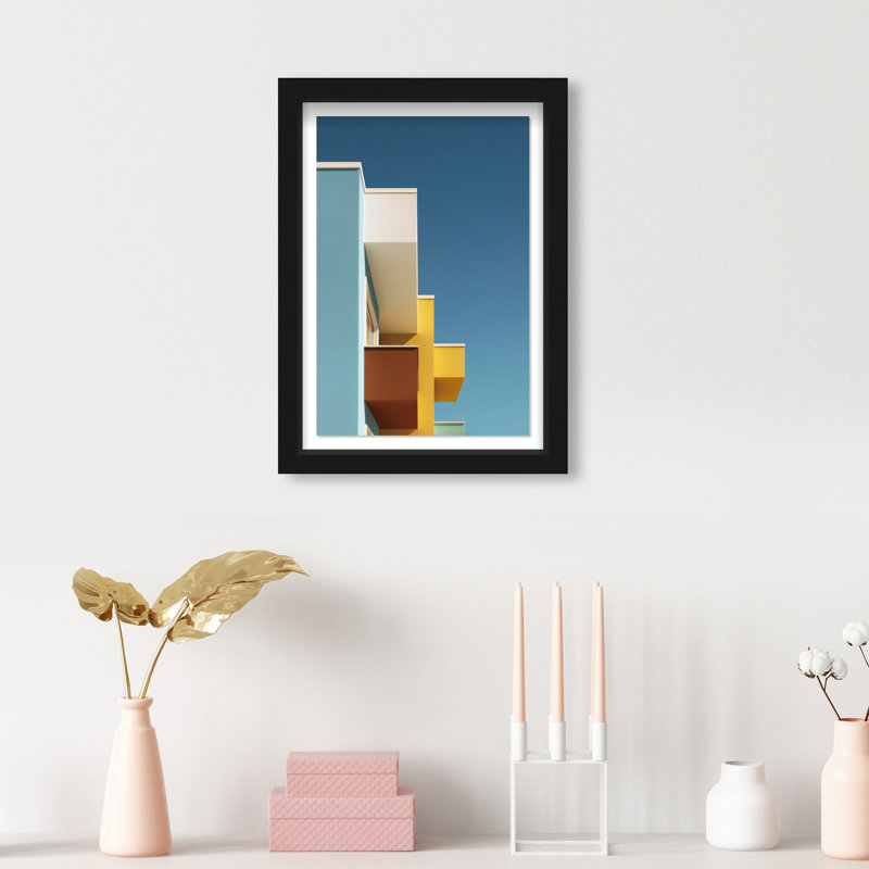 Orthogonal Sky View Framed Graphic Art, 55.5"H x 37.5"W, Black Shadowbox