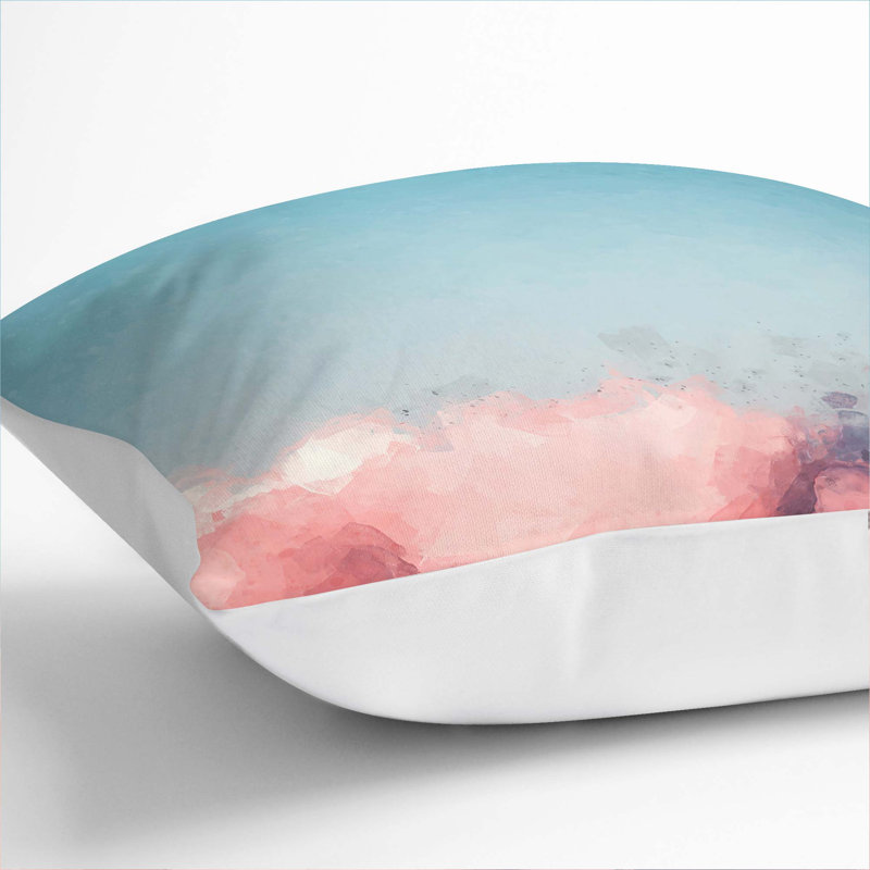 Abstract Square Cushion, 55cm H x 55cm W x 20cm D, White