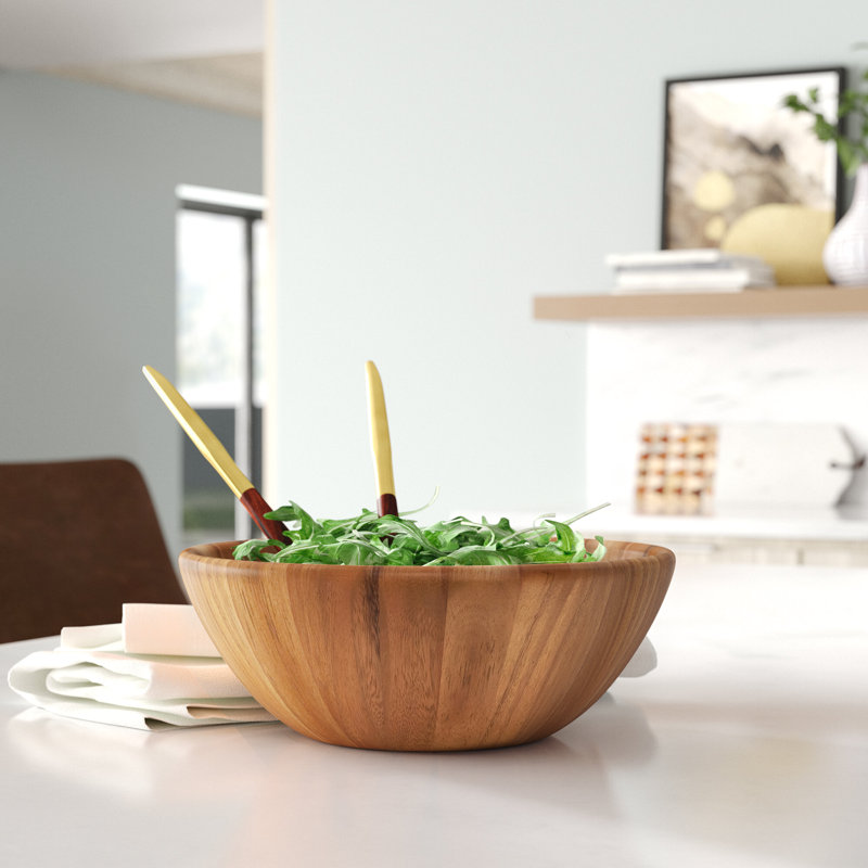 Union Rustic Hristodor Wood Salad Bowl