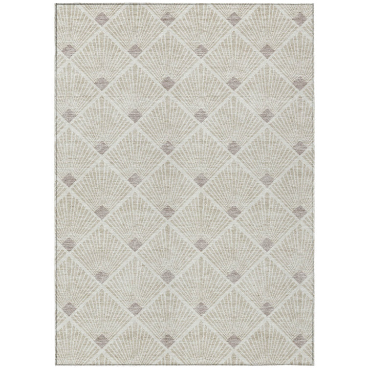 Washable Geometric Indoor / Outdoor Rug