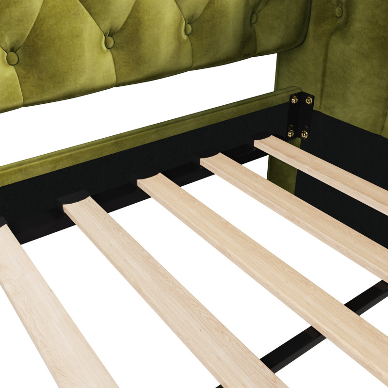 Lahari  Velvet Daybed, Green