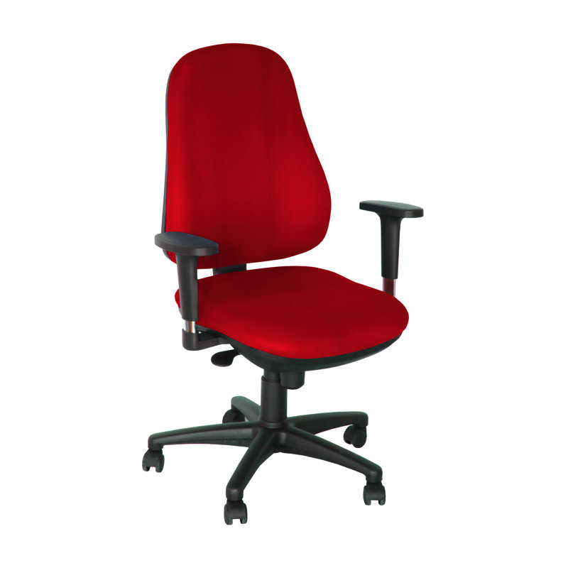 Polyester Blend Office Chair, Adjustable Armrests, Red