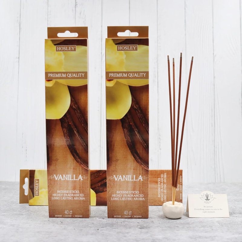 Paquet de 120 bâtons d'encens Hosley + paquet de 120 bonus (total 240) - Vent - Paquet en vrac parfait pour la maison, la méditation et l'aromathérapie