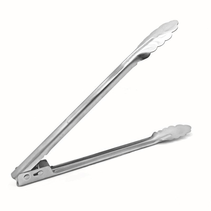 Kitchen Supply Wholesale Heavy-Duty Locking Kitchen Tong, Stainless Steel, 12" L