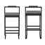 Tabourets de bar contemporains en velours gris avec repose-pieds et capacité de 220 lb, dont 2 pour une utilisation à l'intérieur-1326696433-1326696439